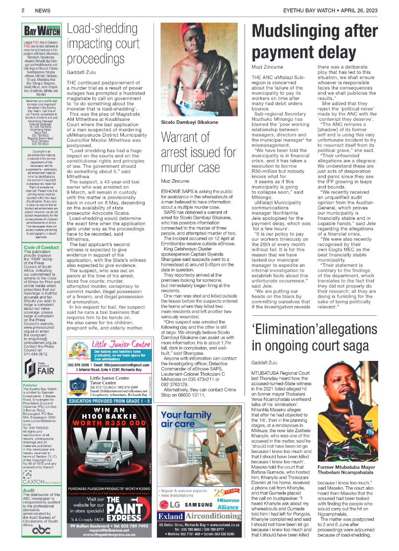 Eyethu Bay Watch page 2