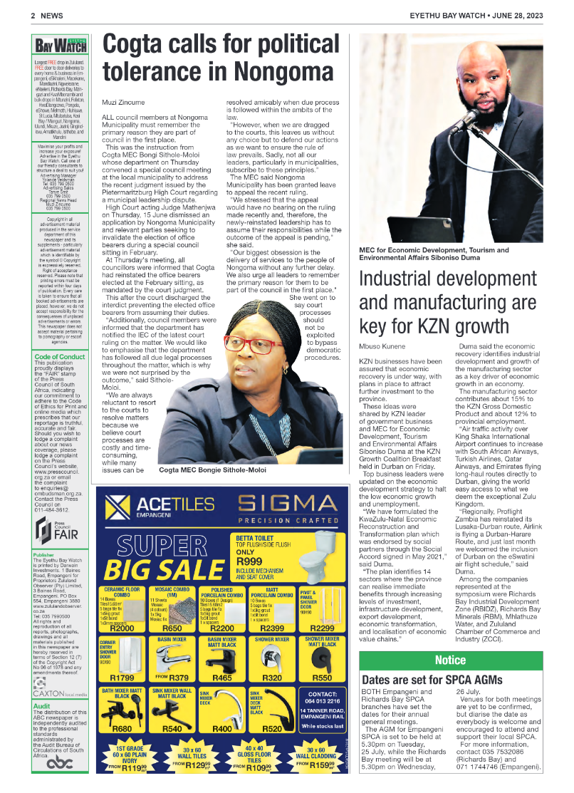 Eyethu Bay Watch page 2