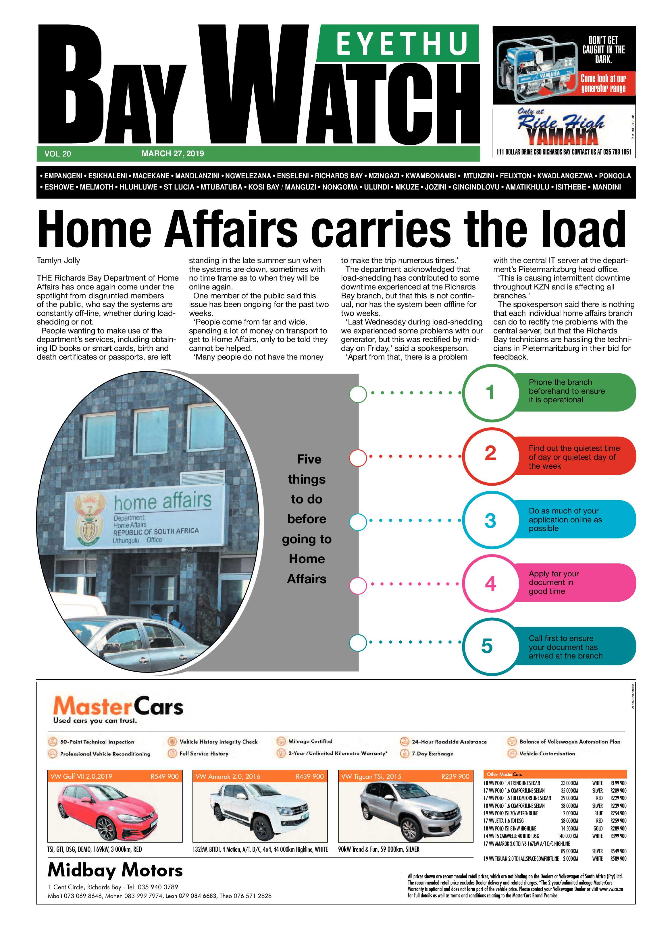 Eyethu Baywatch 27 March page 1